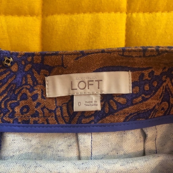 LOFT Blue / Brown Floral Paisley Pencil skirt - Picture 6 of 6